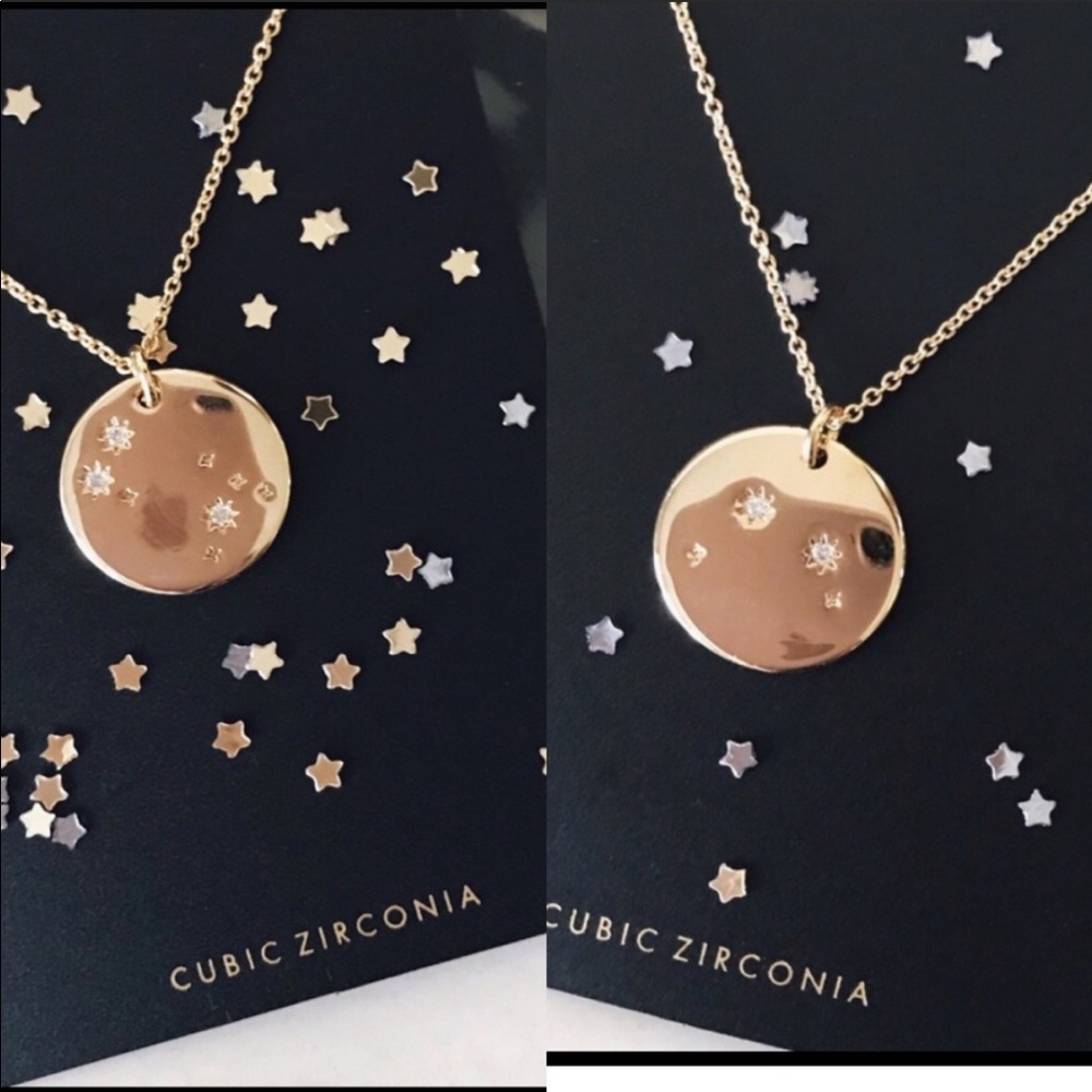 Zodiac necklace dainty delicate pendant Gold - Picture 1 of 3